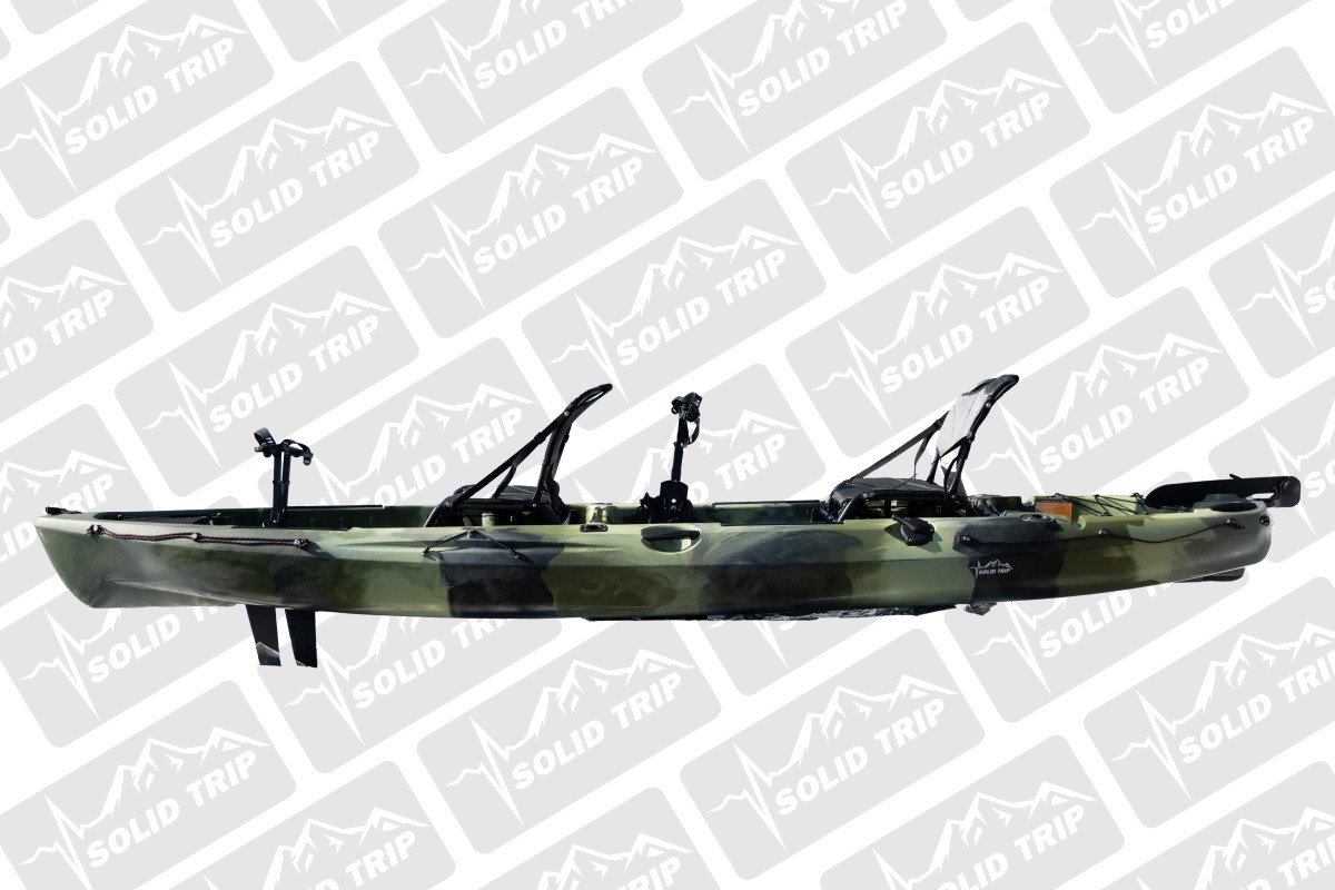 Kajak wędkarski TROUT SolidTrip dwuosobowy z napędem płetwowym