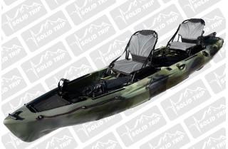 Kajak wędkarski TROUT SolidTrip dwuosobowy z napędem płetwowym