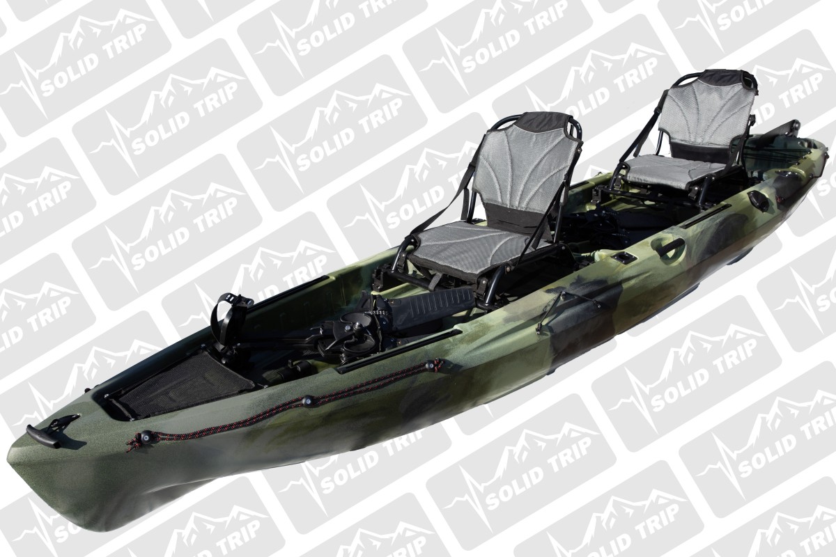 Kajak wędkarski TROUT SolidTrip dwuosobowy z napędem płetwowym